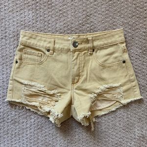 Cotton On - yellow distressed shorts (never worn)